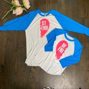 Mom Sz M & daughter Sz 10 girls best friend top